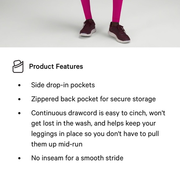 NWT Swift Speed High-Rise TIght 28" in Sonic Pink Size 12 - Picture 8 of 13